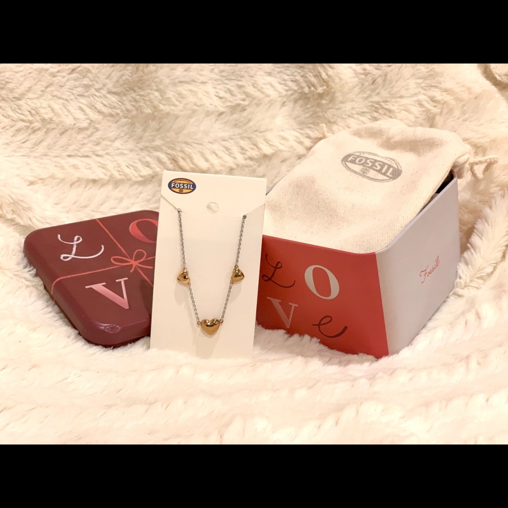 Fossil Precious Triple Hearts Necklace